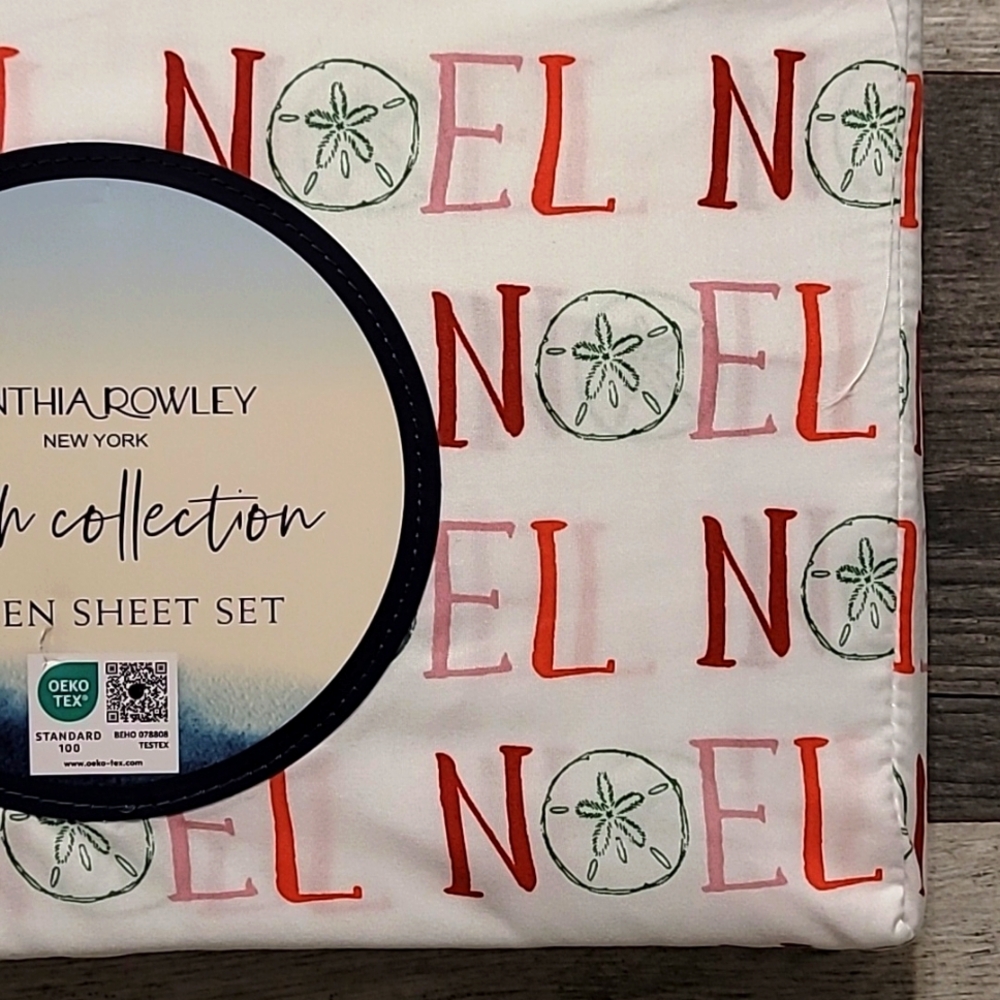 🌲NWT🌲Cynthia Rowley Noel Queen Sheets - Picture 3 of 4